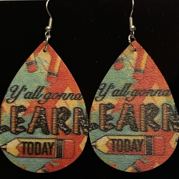 Educator Earring, Teacher Earring, School Earring, Teacher Appreciation Gift - Picture 1 of 5